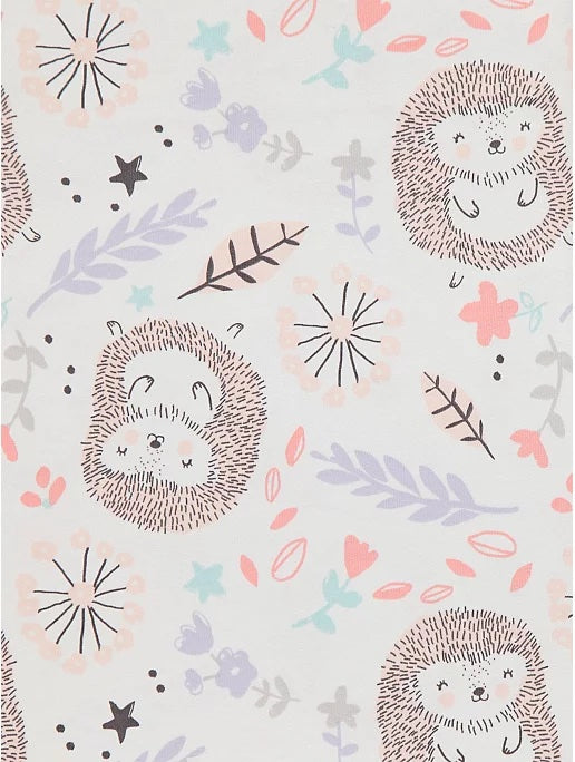 George Assorted Hedgehog Print Long Sleeve Pyjamas 3 Pack