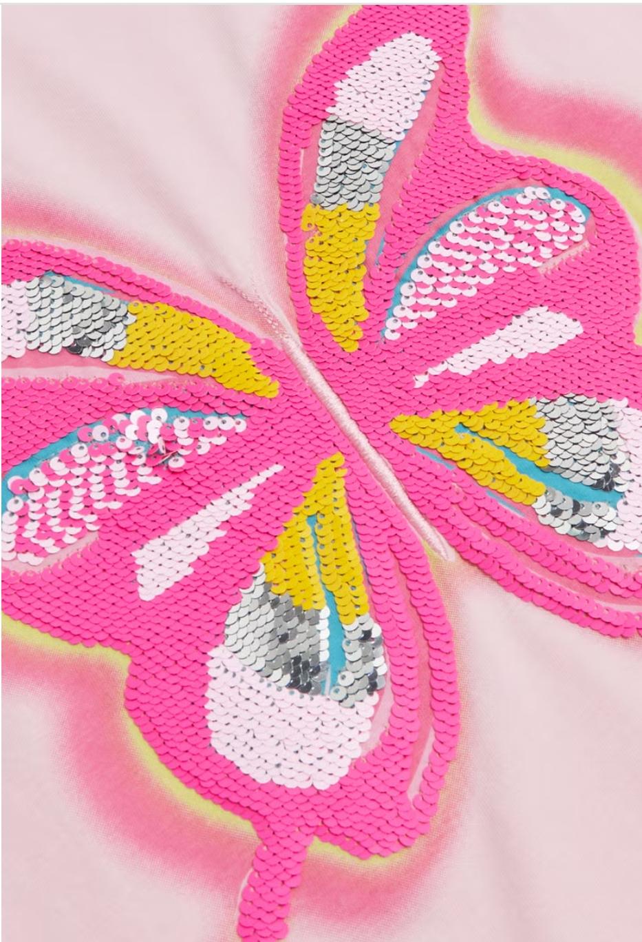 MATALAN Pink Sequin Butterfly T-Shirt