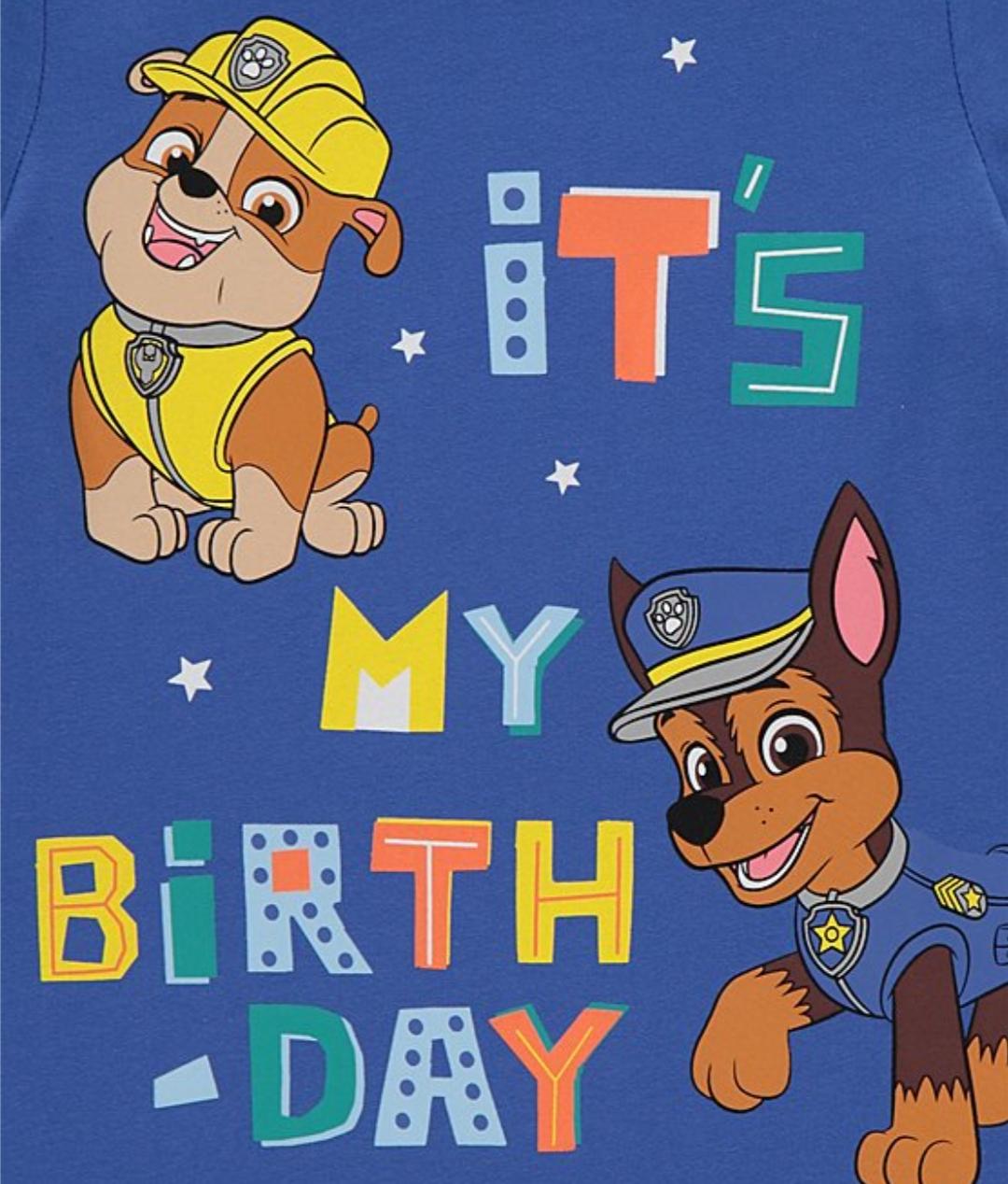 GEORGE PAW Patrol Navy Birthday Graphic Print T-Shirt