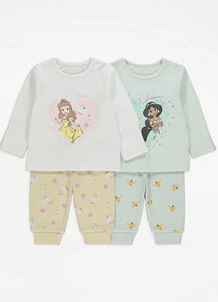 George Disney Princess Long Sleeve Yellow Pyjamas 2 Pack