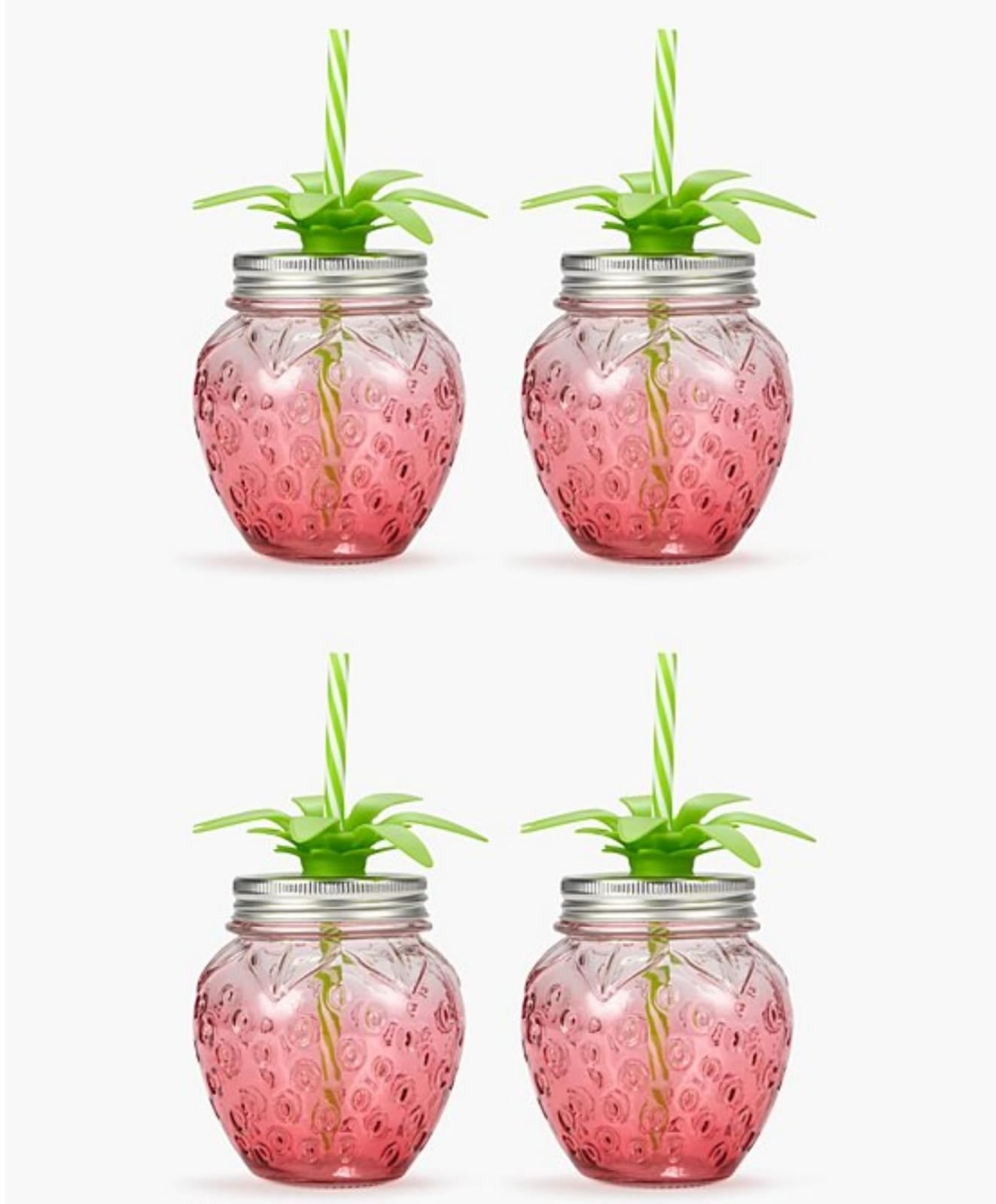 George Pink Strawberry Mason Jars