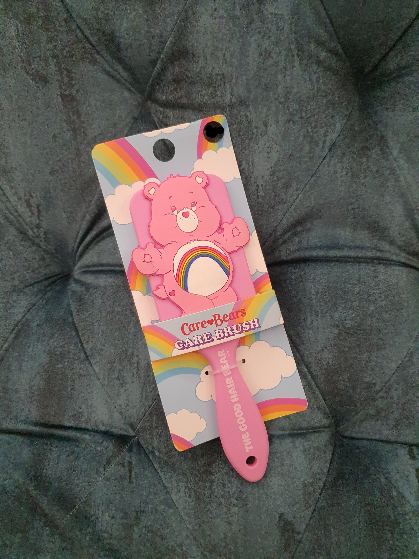 Pink Care Bear Paddle Hair Brush