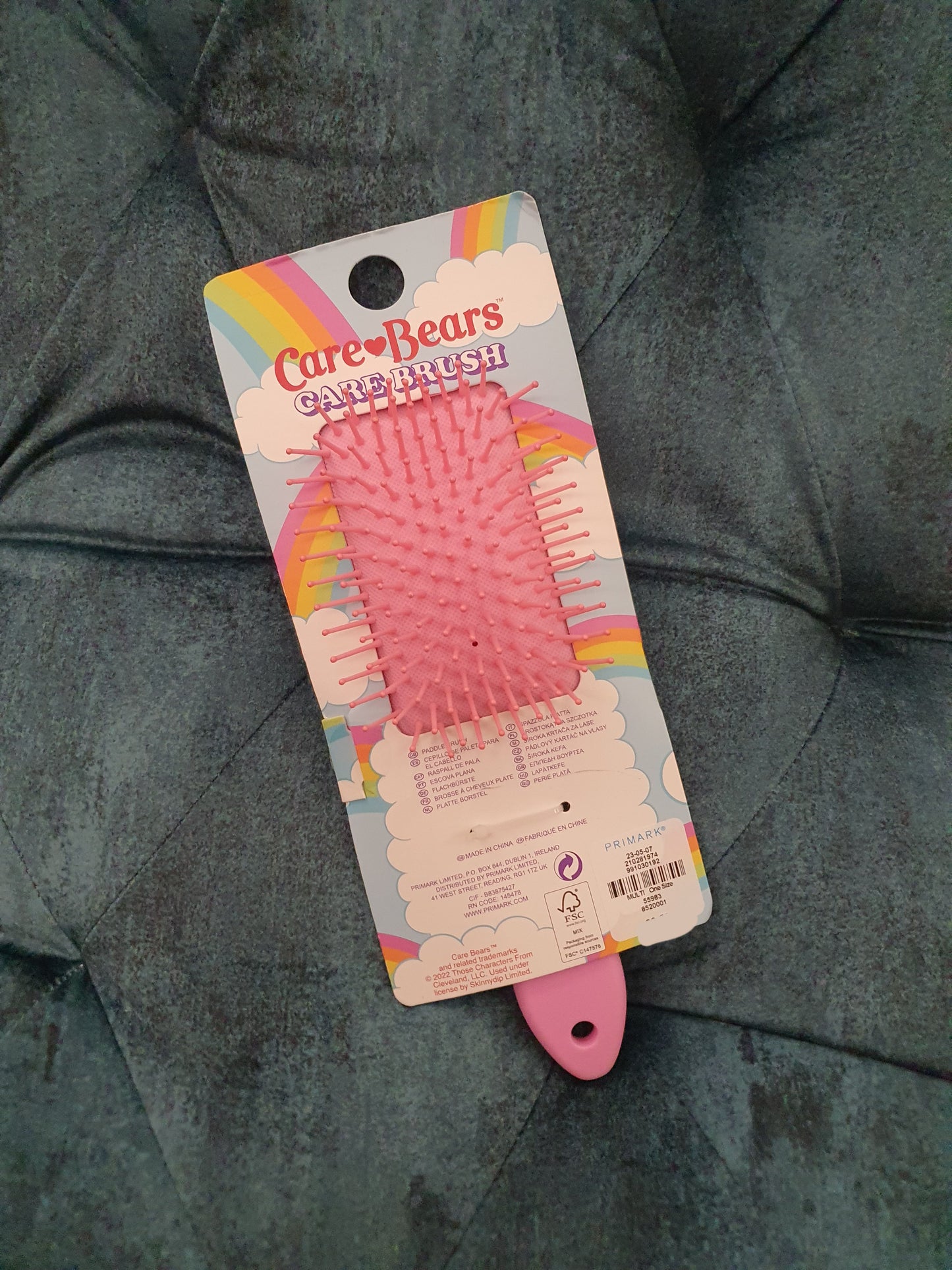 Pink Care Bear Paddle Hair Brush