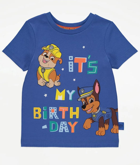 GEORGE PAW Patrol Navy Birthday Graphic Print T-Shirt