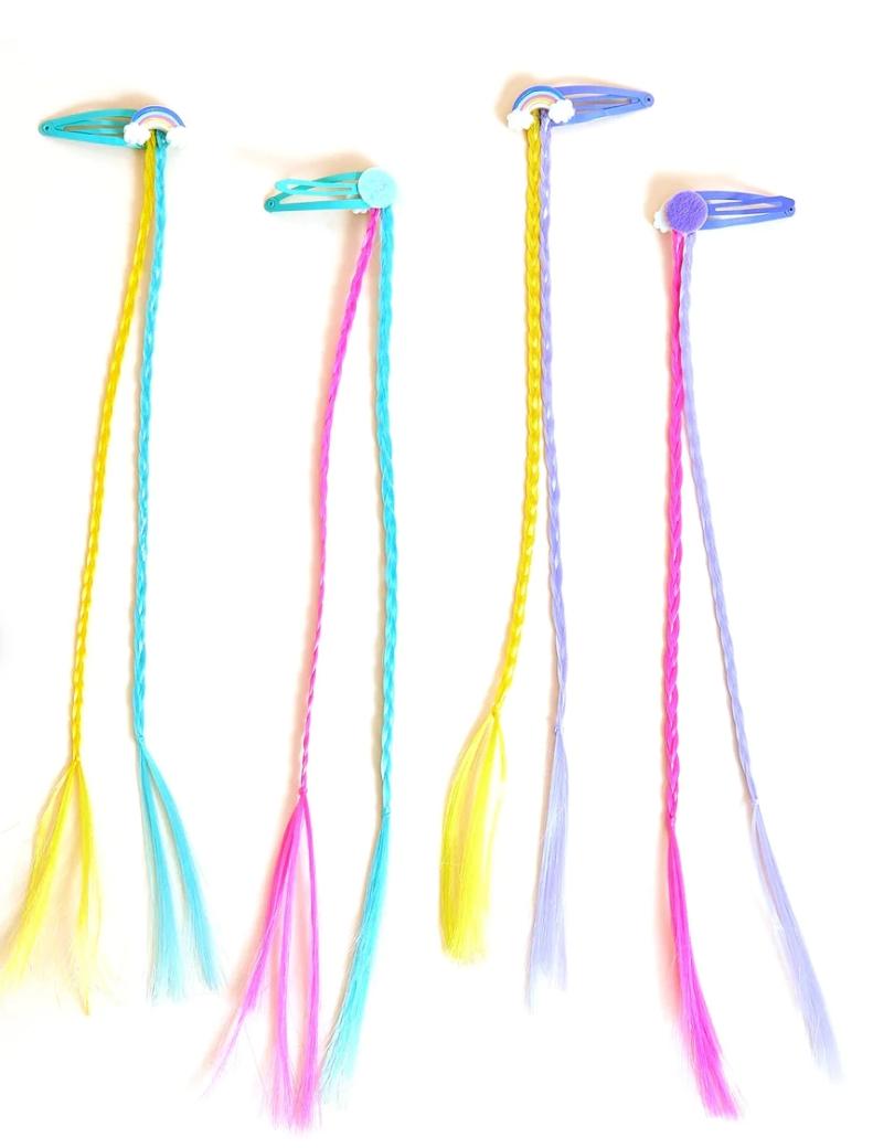 ACCESSORIZE Rainbow Fake Hair Clip - 4 pack