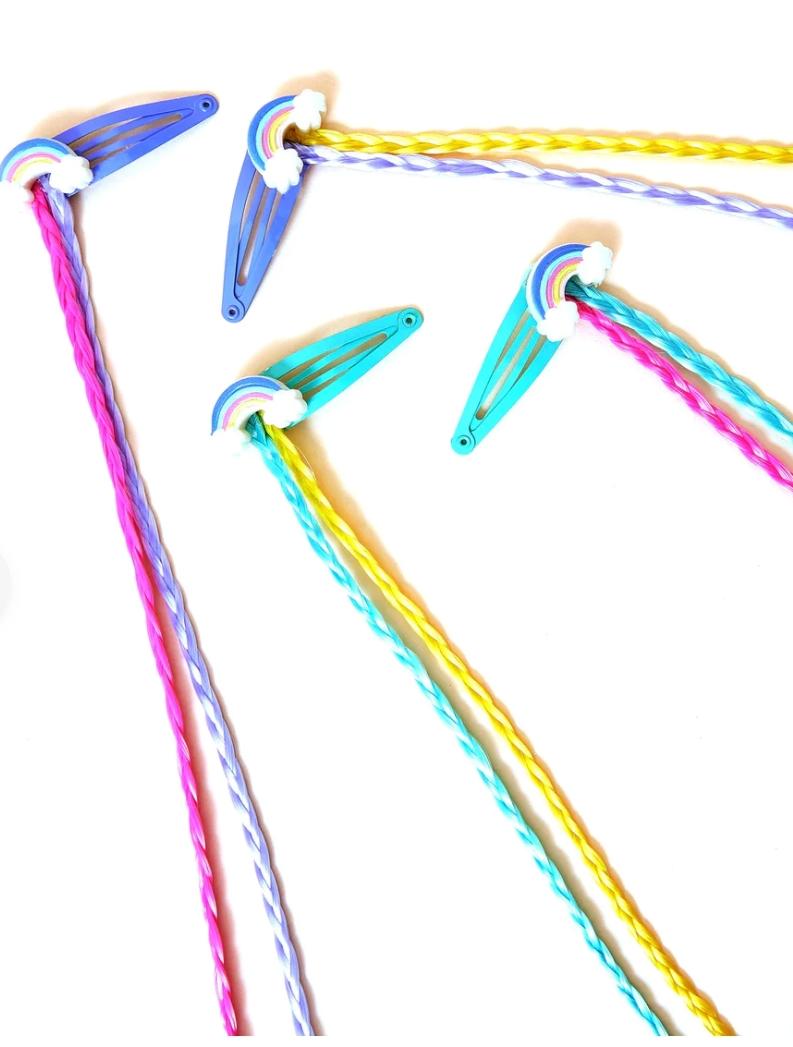 ACCESSORIZE Rainbow Fake Hair Clip - 4 pack