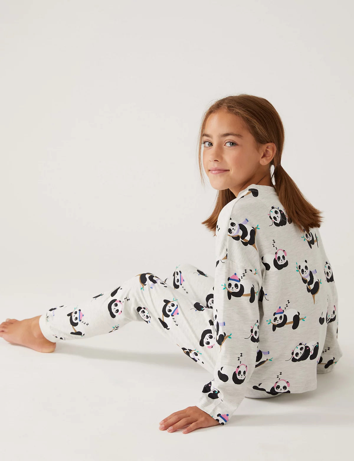 M&S 2pk Cotton Rich Panda Pyjamas