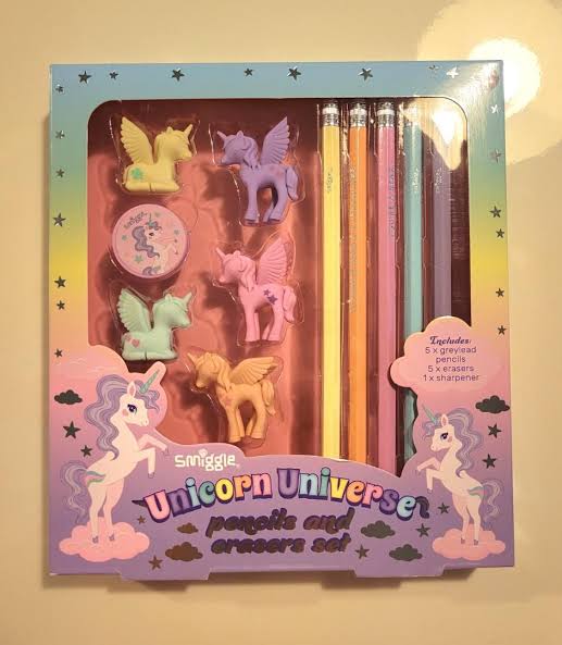 Smiggle Unicorn Universe Pencil & Erasers Set