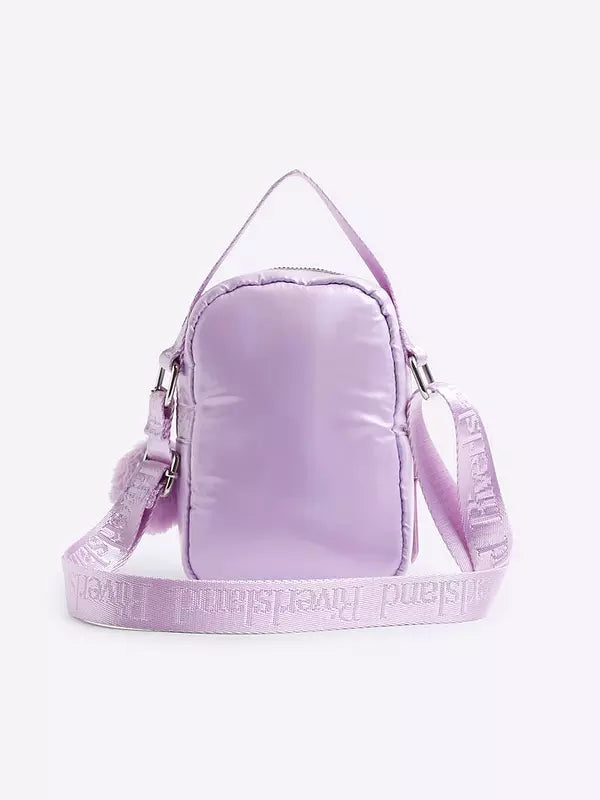 River Island Older Girl Nylon Metallic Cross Body Bag - Purple