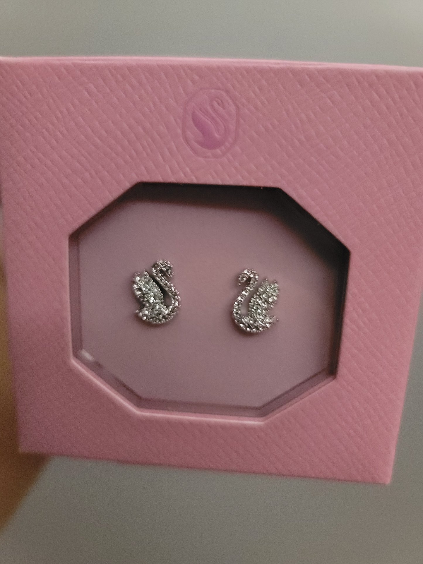Swarovski swan earrings studs
