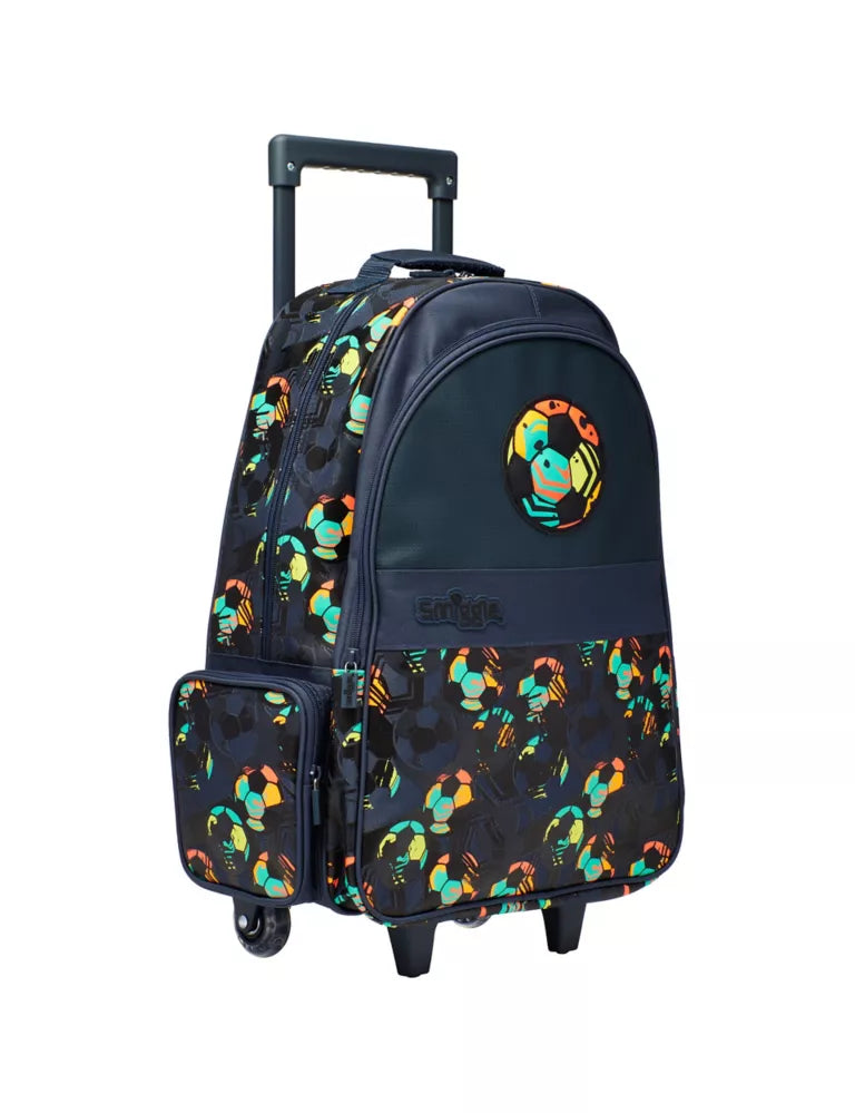Smiggle black trolley bag with multicolored balls