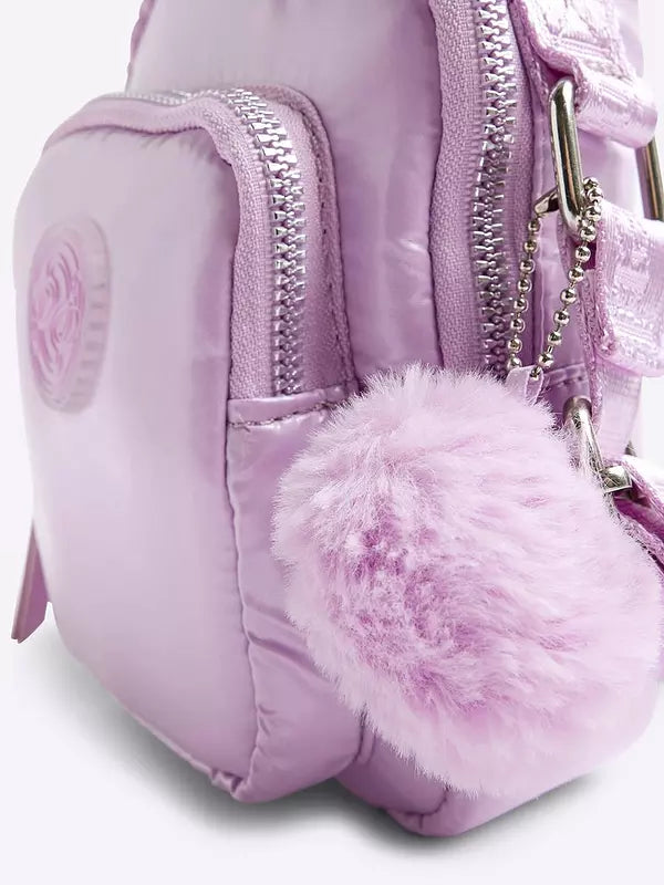 River Island Older Girl Nylon Metallic Cross Body Bag - Purple