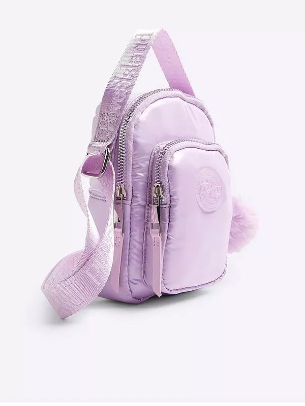 River Island Older Girl Nylon Metallic Cross Body Bag - Purple