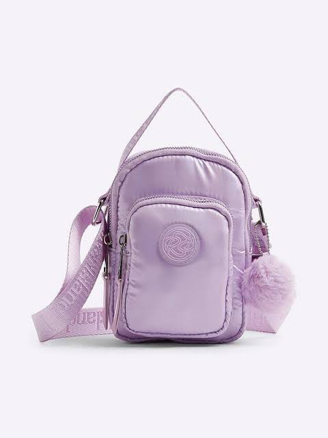 River Island Older Girl Nylon Metallic Cross Body Bag - Purple