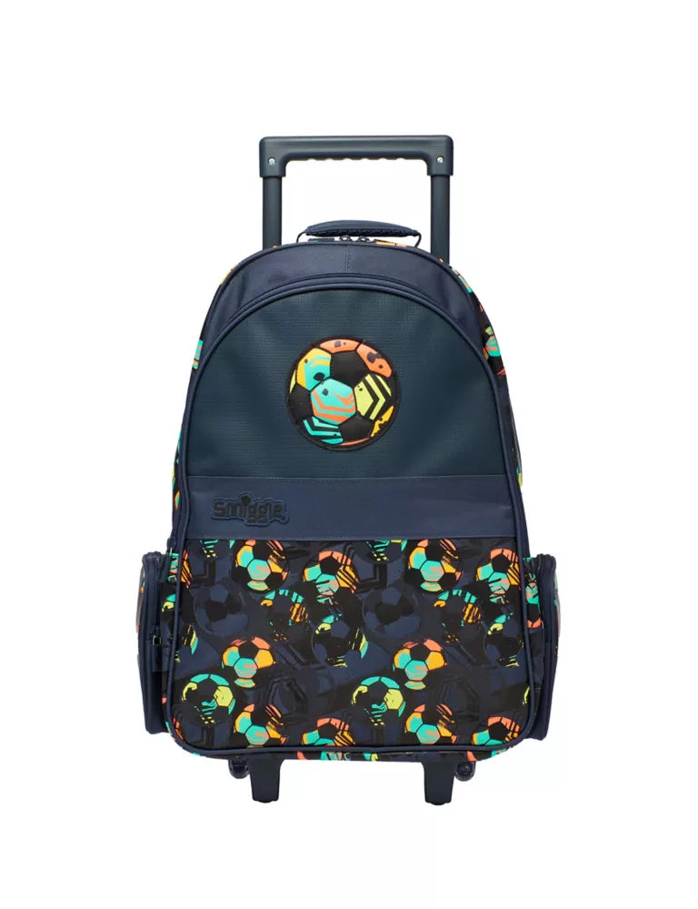 Smiggle black trolley bag with multicolored balls